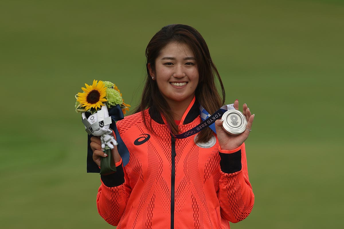 銀メダルを獲得した稲見萌寧 写真:Getty Images