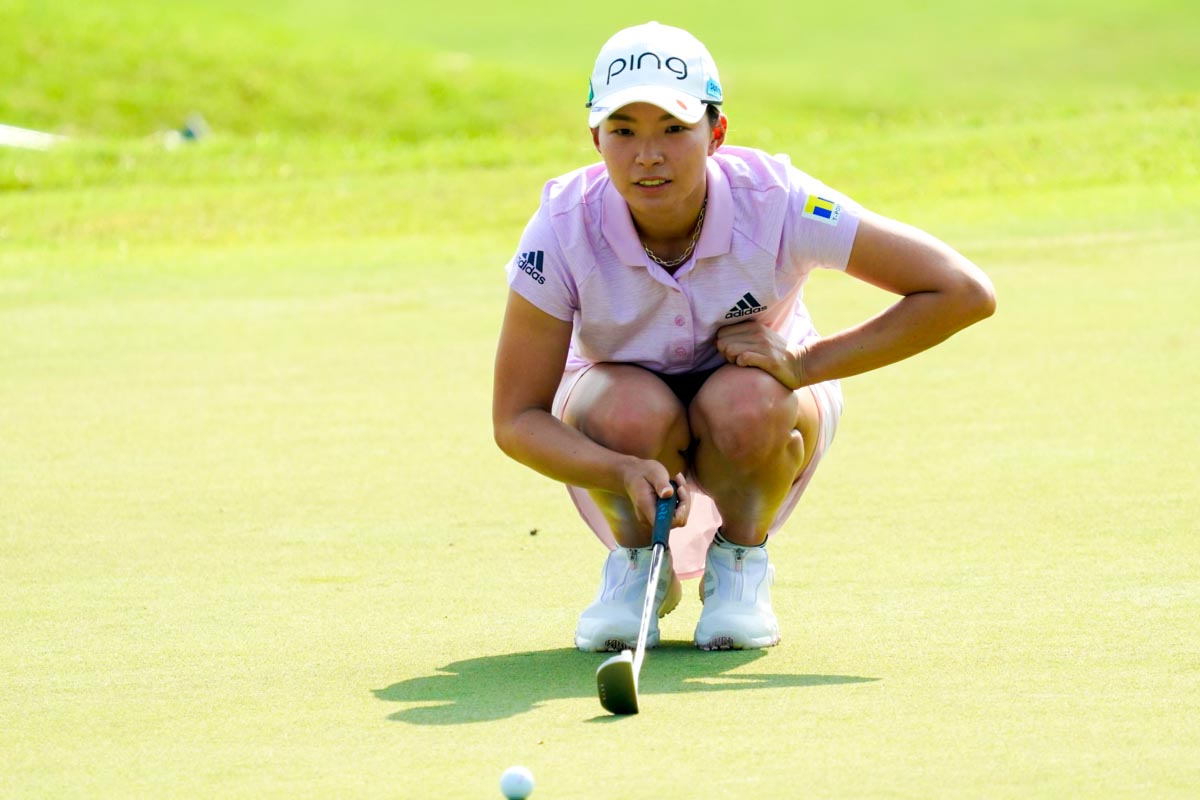 初日オーバーパーのスタートとなった渋野日向子　写真：大会提供