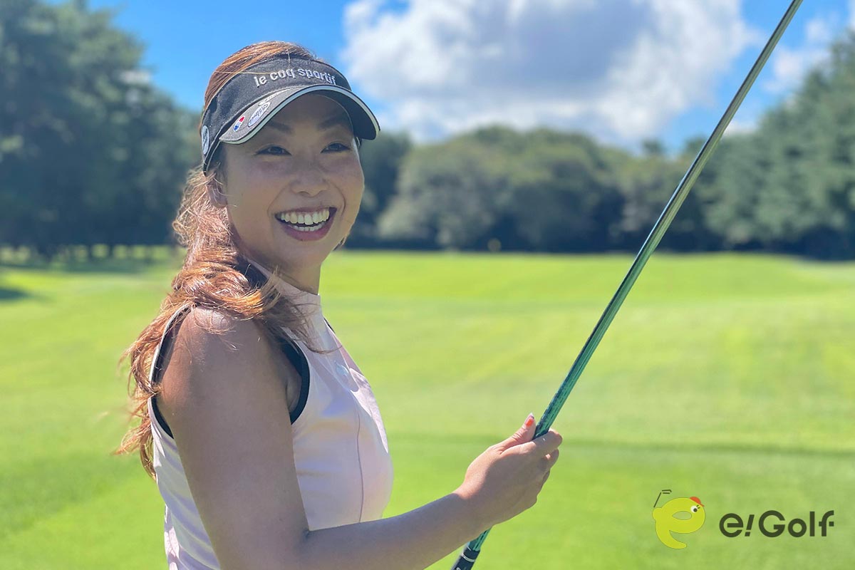 「ELDIO」ドライバー専用モデルを試用しラウンドした、田畑美緒子さん