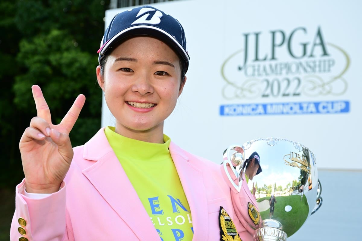 先々週の日本女子プロゴルフ選手権コニカミノルタ杯でツアー初優勝を飾った川崎春花　写真：Getty Images