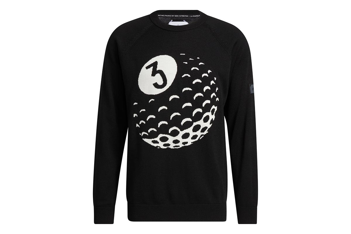 アディクロス　ジャカード長袖クルーネックセーター