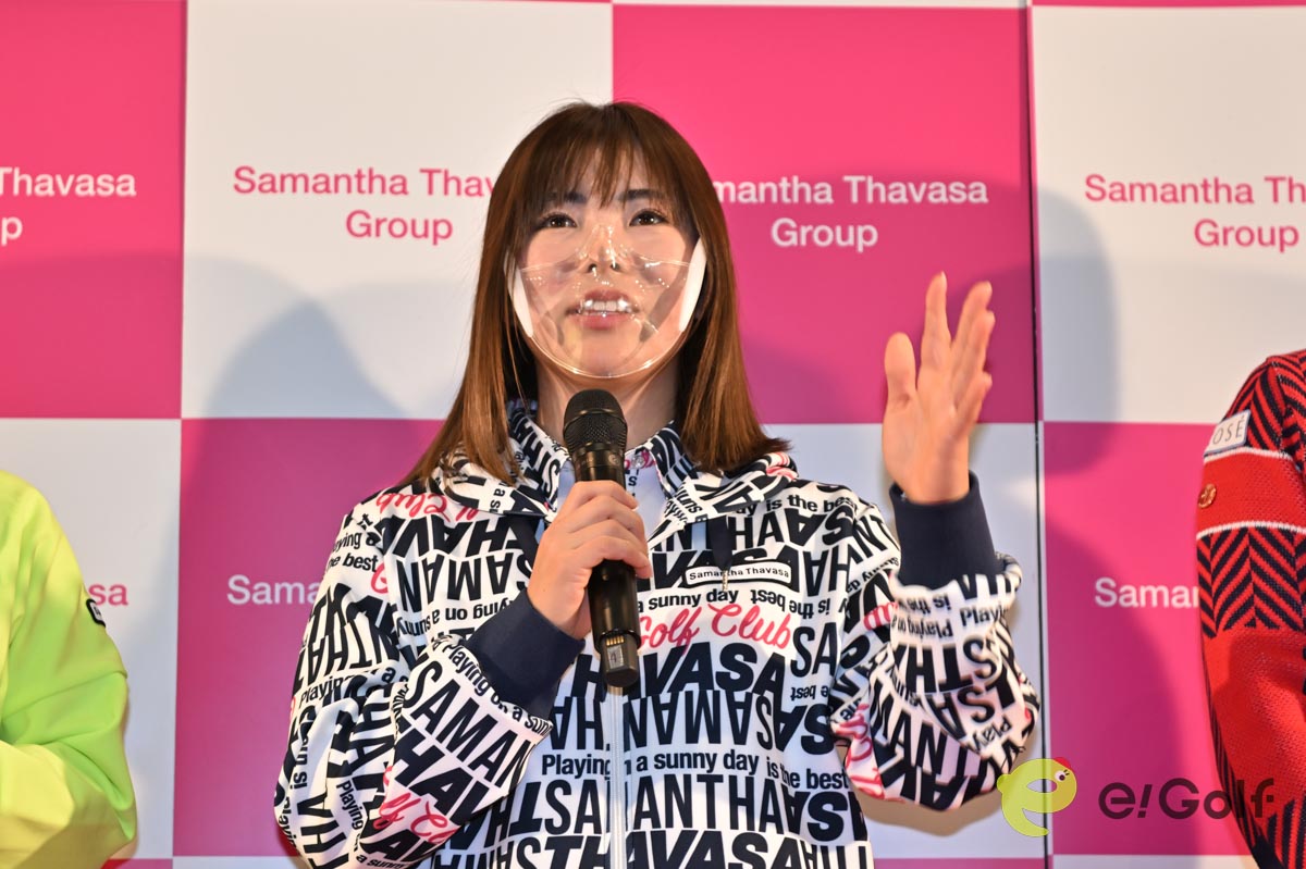 スイングのために試合ではワンピースを着ないという堀奈津佳　写真：山代厚男