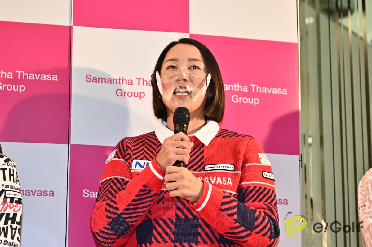 原江里菜は、サマンサの服でテンションを上げてプレー　写真：山代厚男