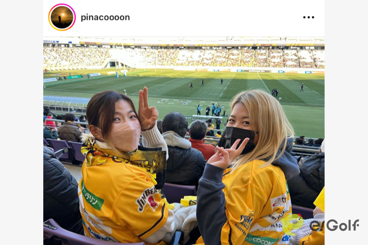 渋野日向子のインスタグラム（@pinacoooon）