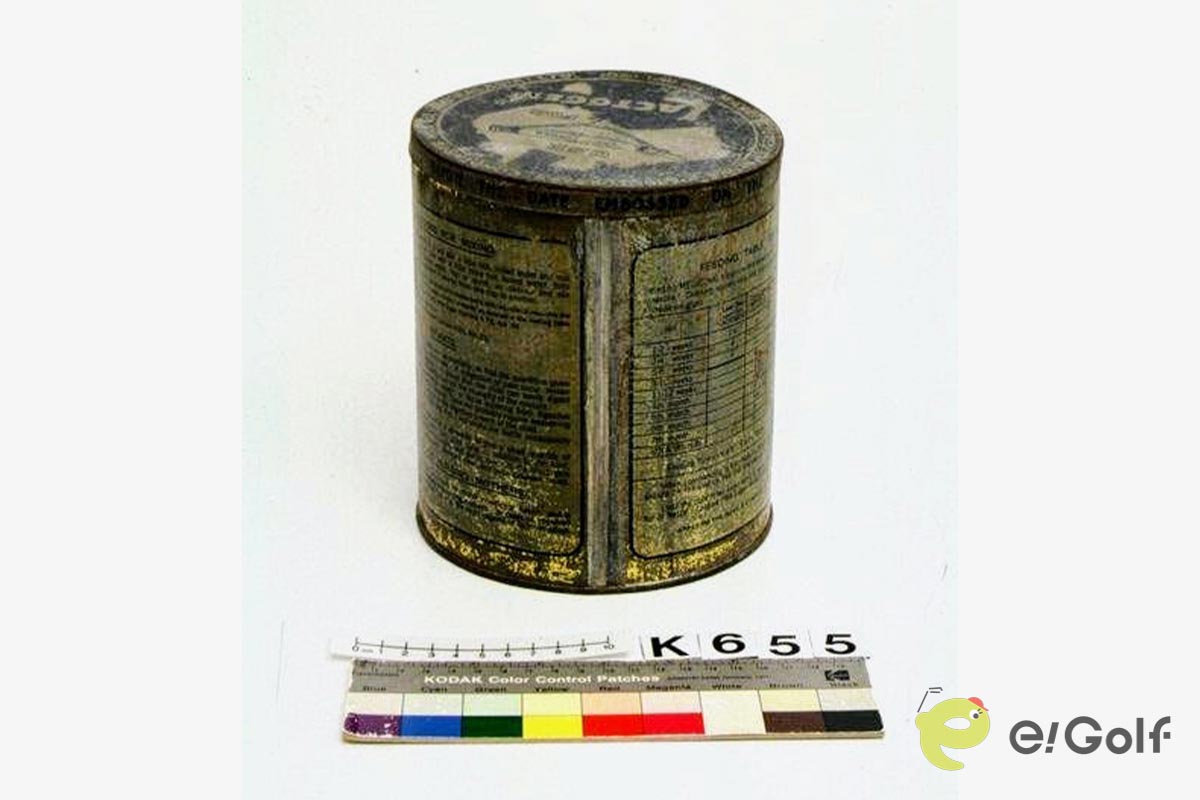 神戸ゴルフ倶楽部が出来た当初のカップはこのミルク缶だった 写真:池戸秀行氏提供