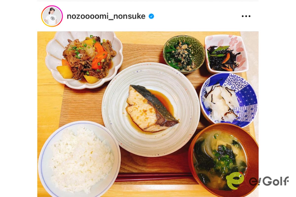 植竹希望の自炊ご飯（本人のインスタグラム@nozoooomi_nonsukeより）