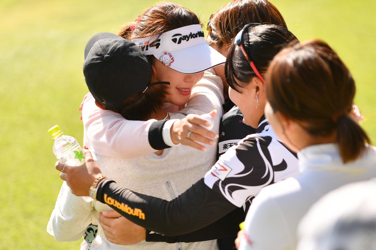 引退試合となった2018年のNOBUTA GROUP マスターズGCレディースでの一コマ　写真:Getty Images