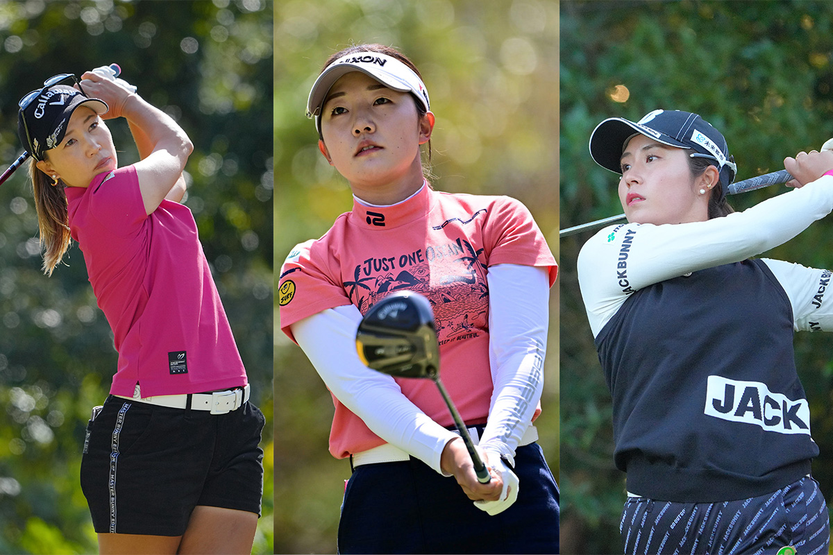 上田桃子（左）、大里桃子（右）、岸部桃子（中央）と3人の現役シード選手を擁する「ももこ」　写真:Getty Images