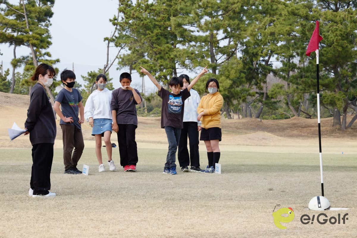 〈茅ヶ崎市 卒業記念「Special Days」 in GDO茅ヶ崎ゴルフリンクス〉での浜須賀小の児童たち