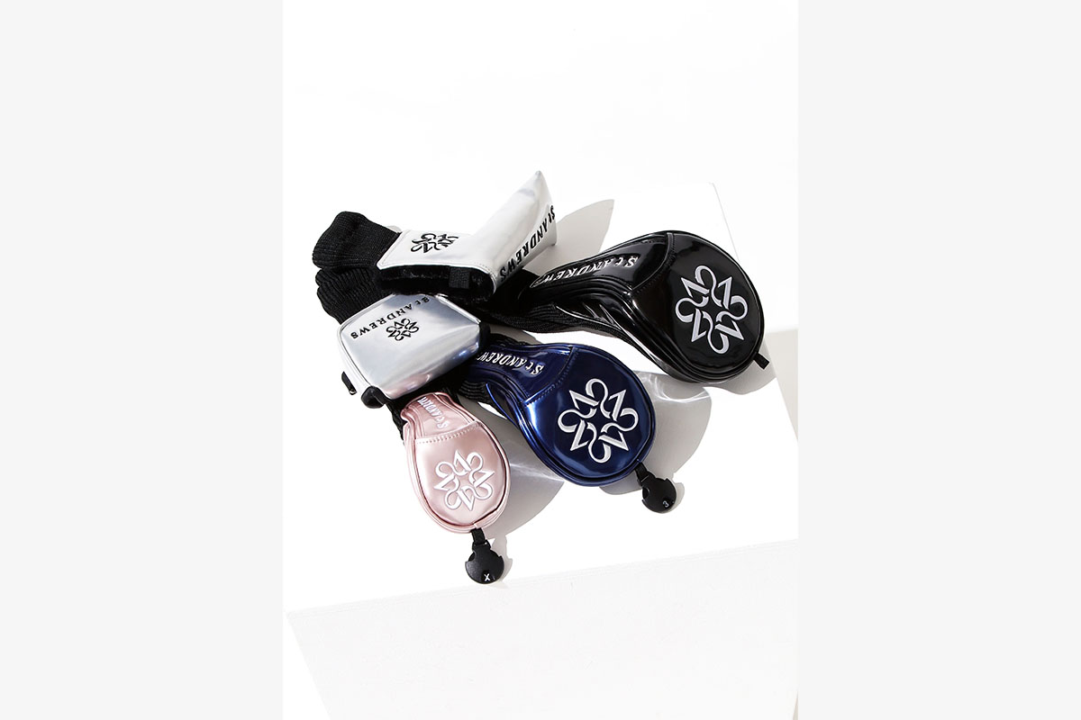 エナメルヘッドカバー（ブラック:ドライバー、フェアウェイ:ブルー、ユーティリティー:ピンク、パター:シルバー）