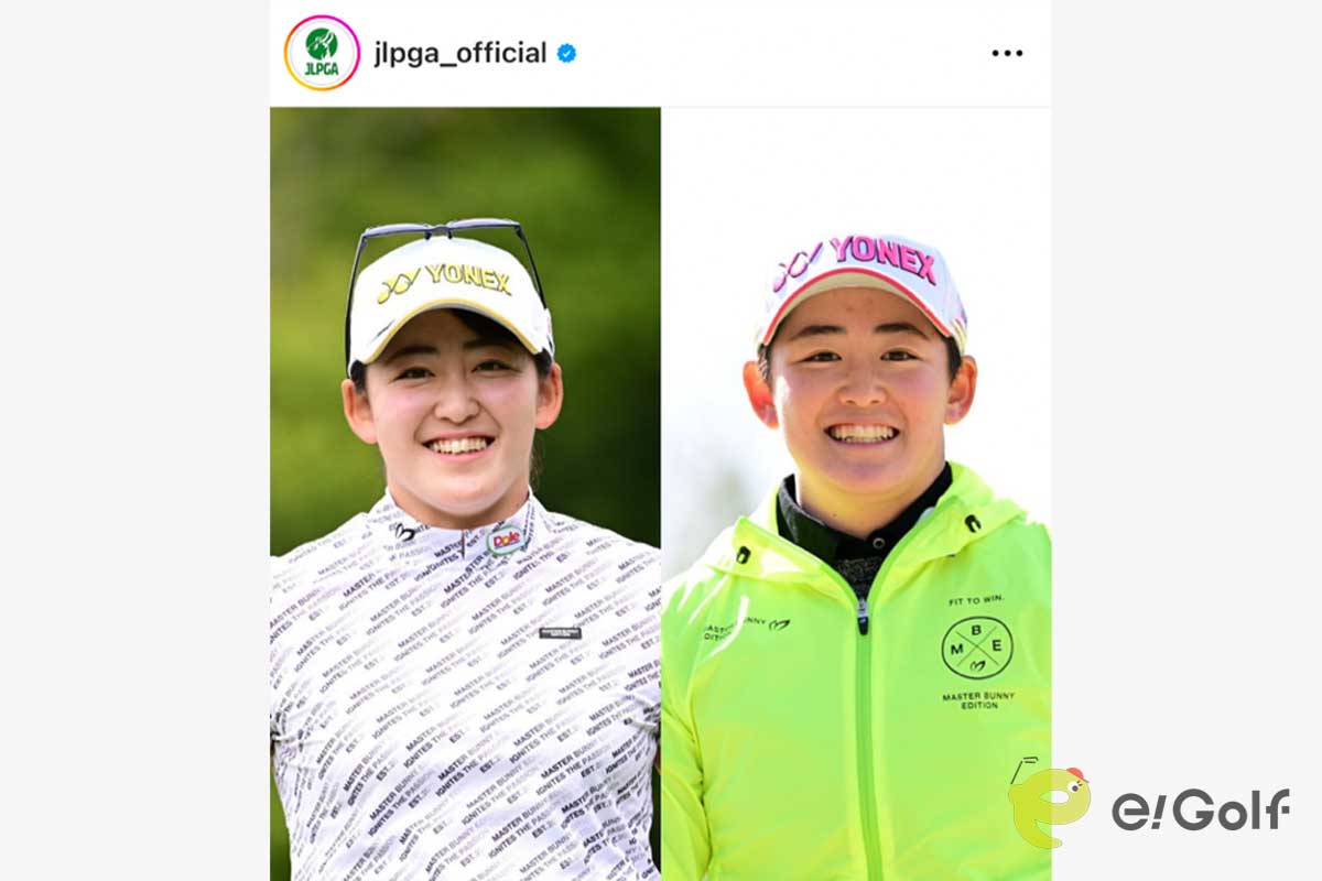 明愛、千怜の岩井姉妹でした　日本女子プロゴルフ協会のインスタグラム（@jlpga_official）より