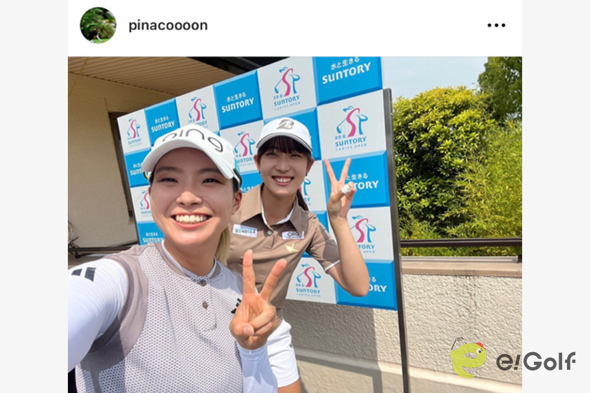 渋野日向子のインスタグラム（@pinacoooon）