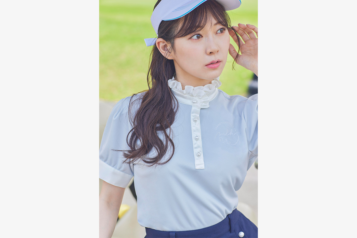 Samantha GOLF meets MIYUKI WATANABE　ポロシャツ （オールドローズ/シャーベットグレー） 2万900円(税込み)