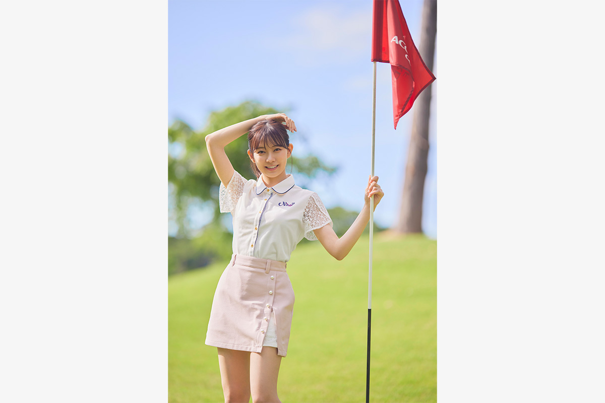 Samantha GOLF meets MIYUKI WATANABE　ポロシャツ （オールドローズ/シャーベットグレー） 2万900円(税込み)