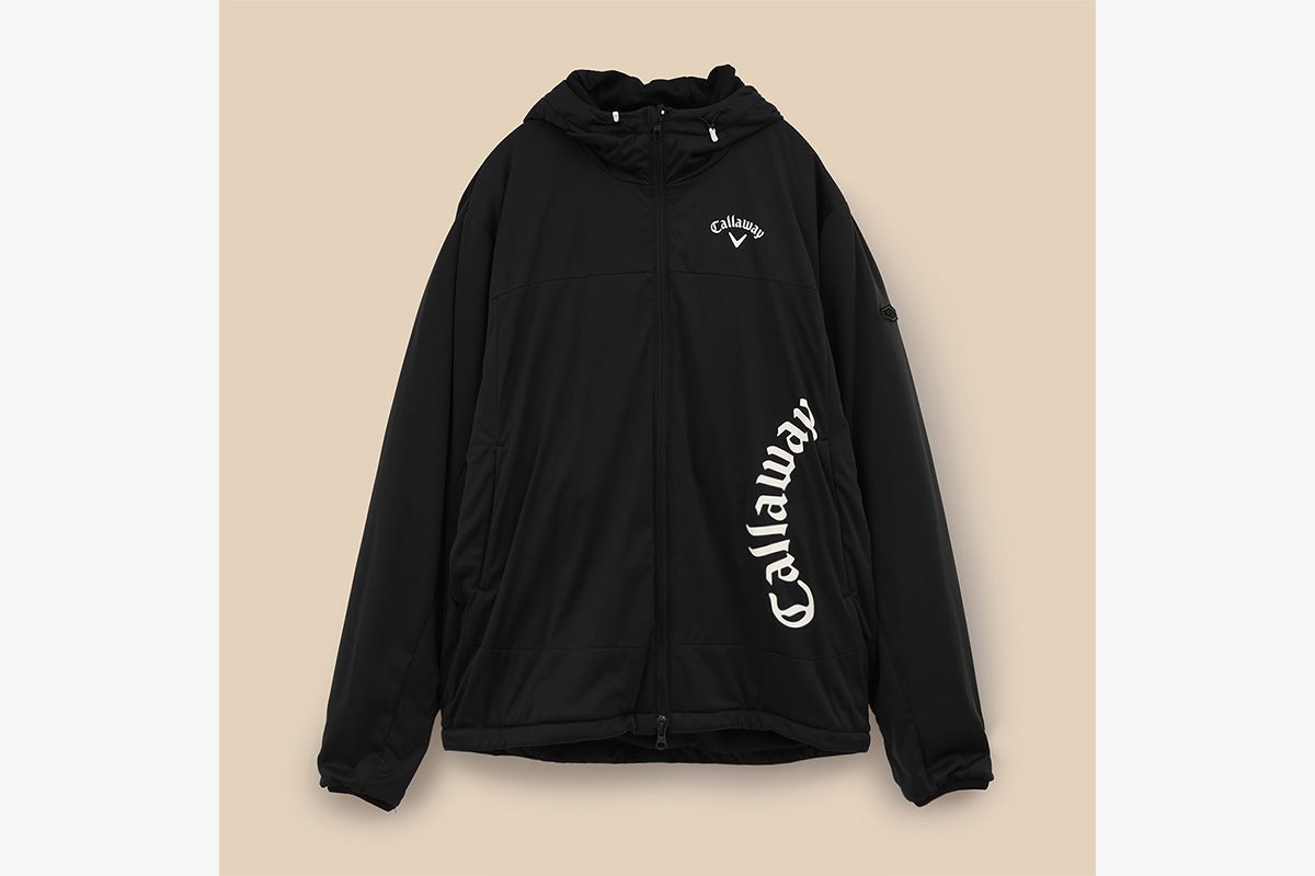 スターストレッチ フルジップブルゾン（ふんわり裏地付き、ブラック）