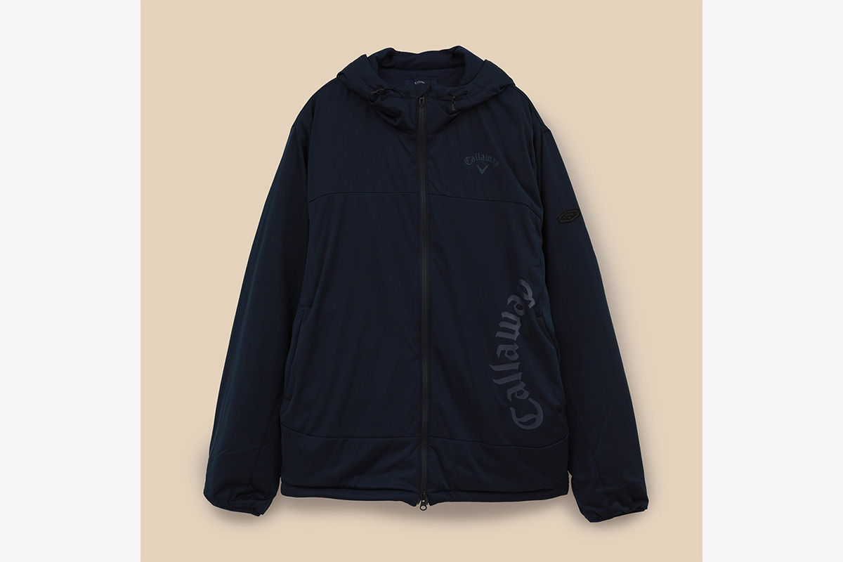 スターストレッチ フルジップブルゾン（ふんわり裏地付き、ネイビー）