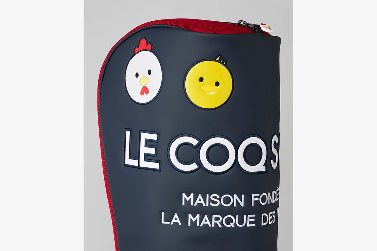 ルコックスポルティフのキャラクターであるニワトリと、そのひなであるヒヨコがモチーフ