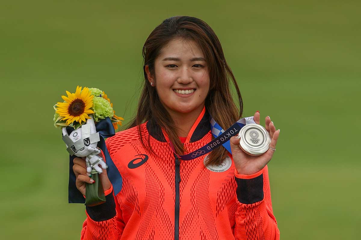地元開催のオリンピックで、見事銀メダルを獲得した稲見萌寧　写真:Getty Images