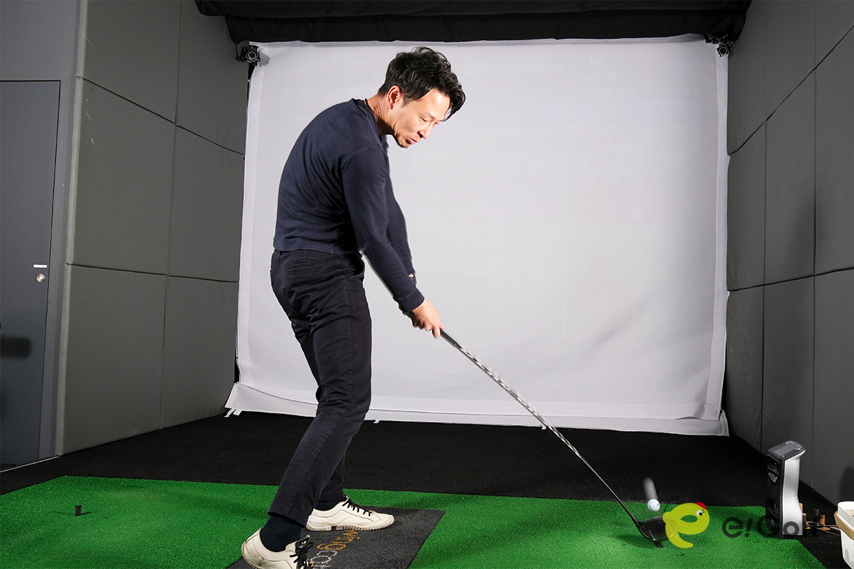 「GCクワッド」を使った計測で、トータル250ヤードオーバーを記録したe!golfスタッフ「T」