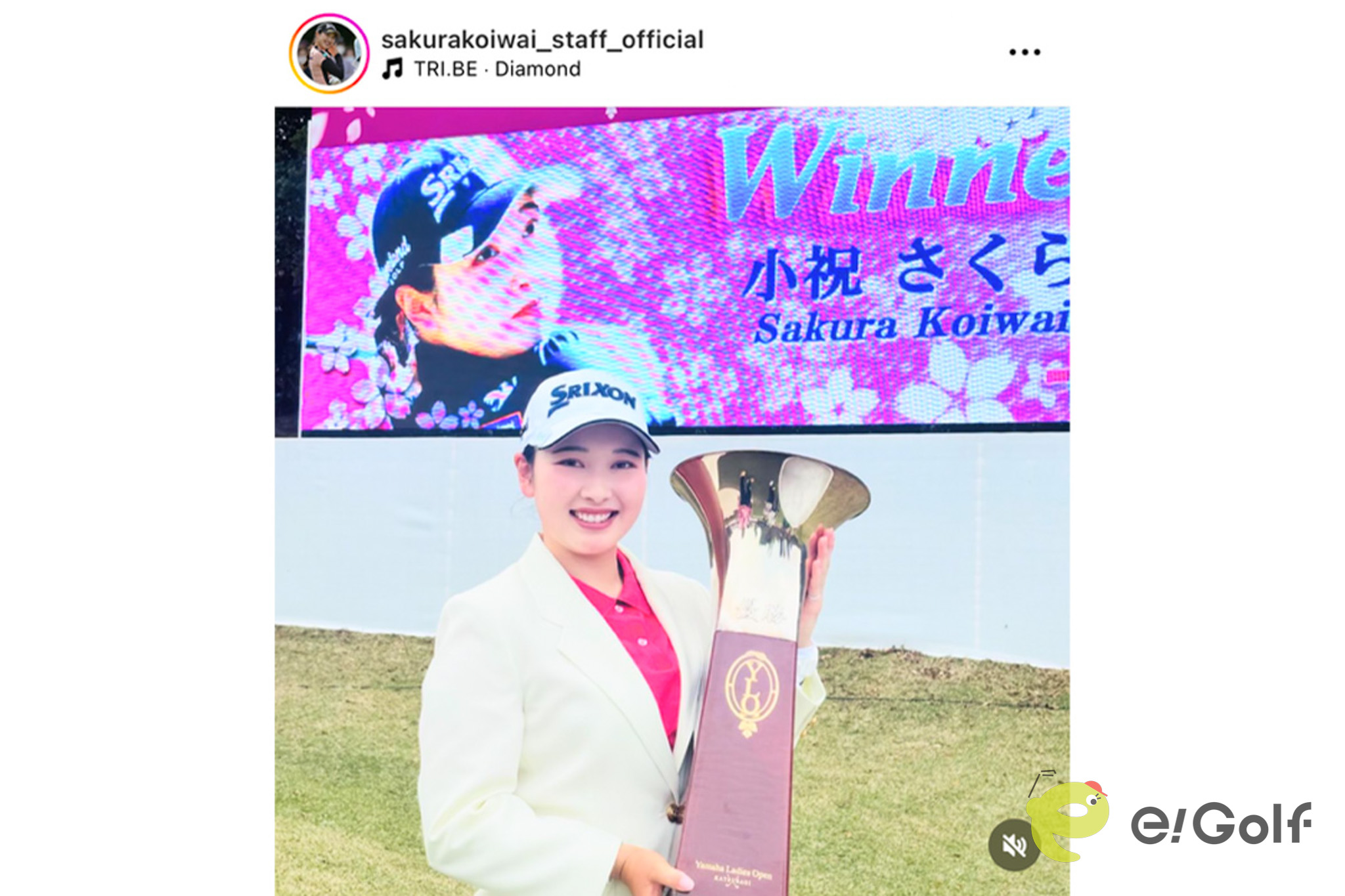 小祝さくらのスタッフのインスタグラム（@sakurakoiwai_staff_official）より