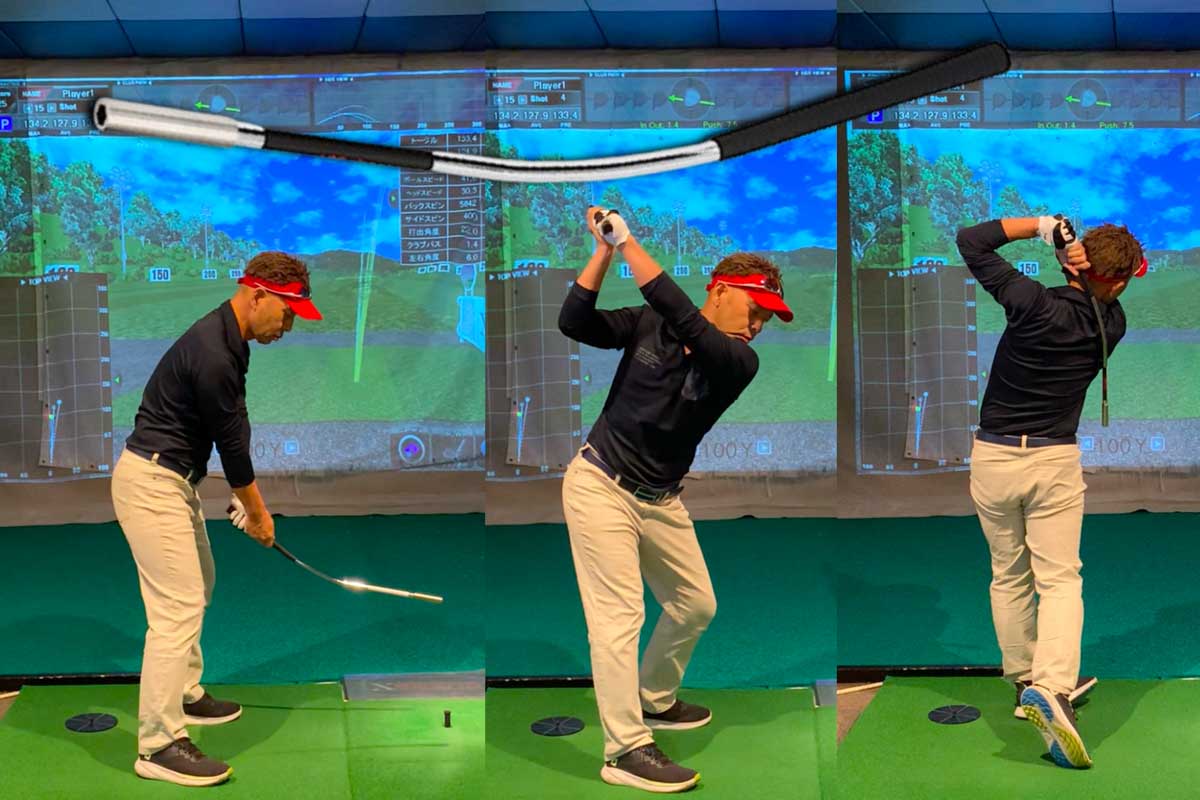 円盤状の台座から外したスティックは家の中でも天井高さを気にせず使える短尺仕様。家の中での「コソ練」にも最適（※ただし使用時は周囲に注意）