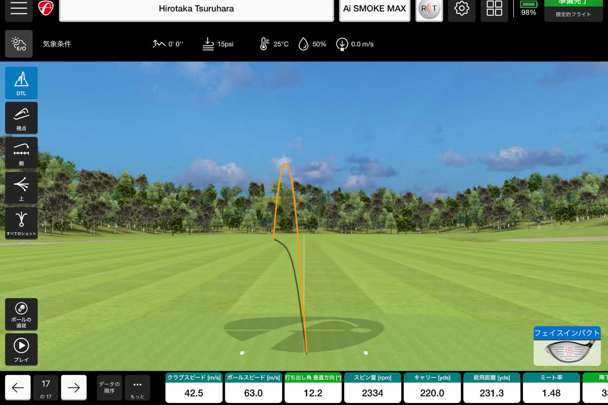 キャロウェイ「パラダイム Ai スモーク MAX」の試打データ