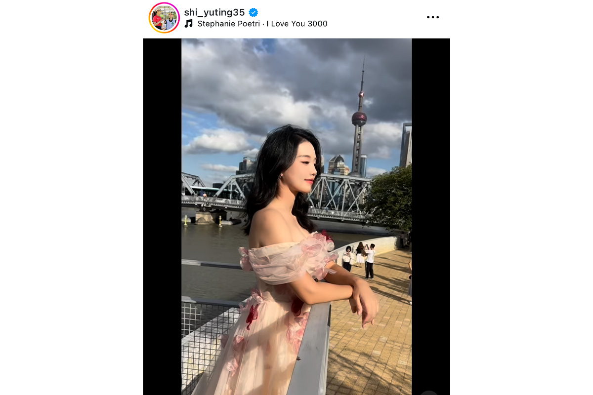 セキ・ユウティンのインスタグラム(shi_yuting35)より