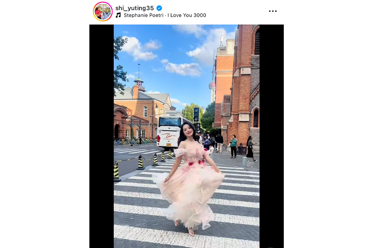 セキ・ユウティンのインスタグラム(shi_yuting35)より