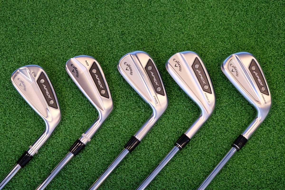 APEXアイアンは既出の「MB」「CB」「PRO」と合わせて計5機種に