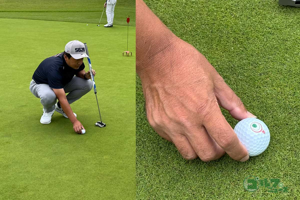 矢印が細くないので目標に合わせやすい。ルーティンができると平常心でストロークしやすい