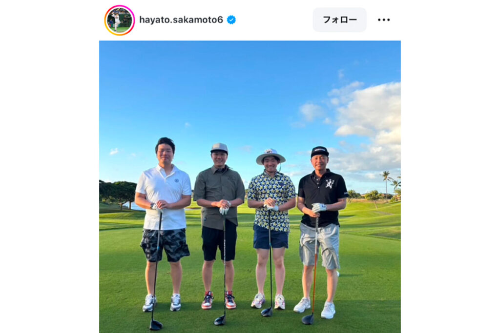 巨人・坂本勇人らが優勝旅行でゴルフ三昧！ “バントの神様”は「あと