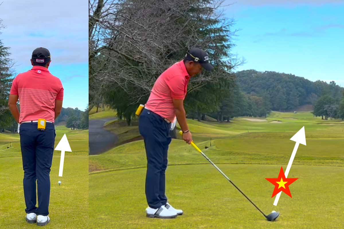 狙った打ち出し方向にショットするためには、目の前の「スパット」にクラブフェースが向いていることが不可欠