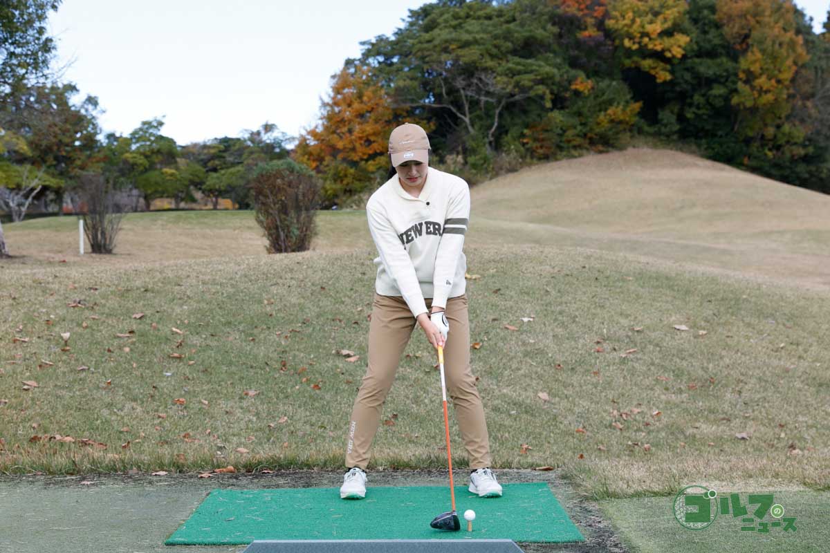 スイングアークを大きくすることで、自分が出せる最大飛距離を実現できる