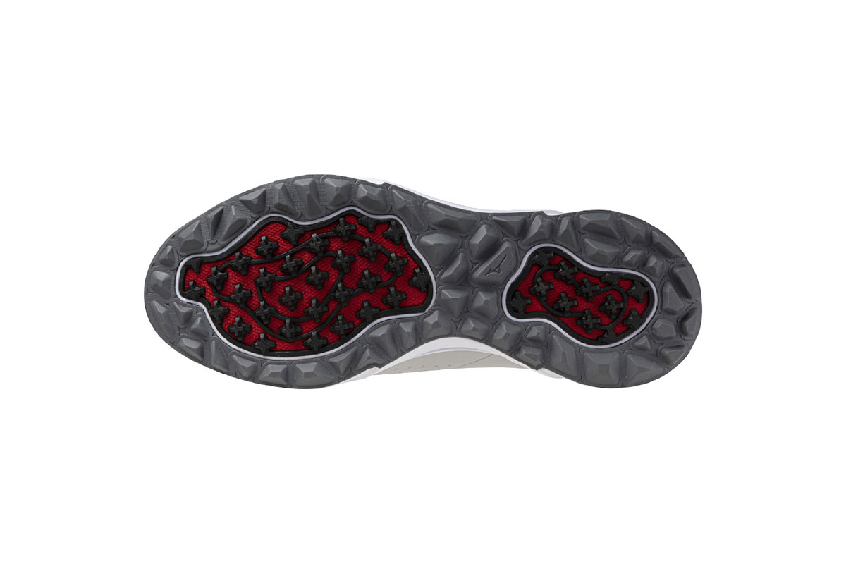 ミズノ「HAZARD ENERZY BOA」 グレー×ダークグレー×レッド