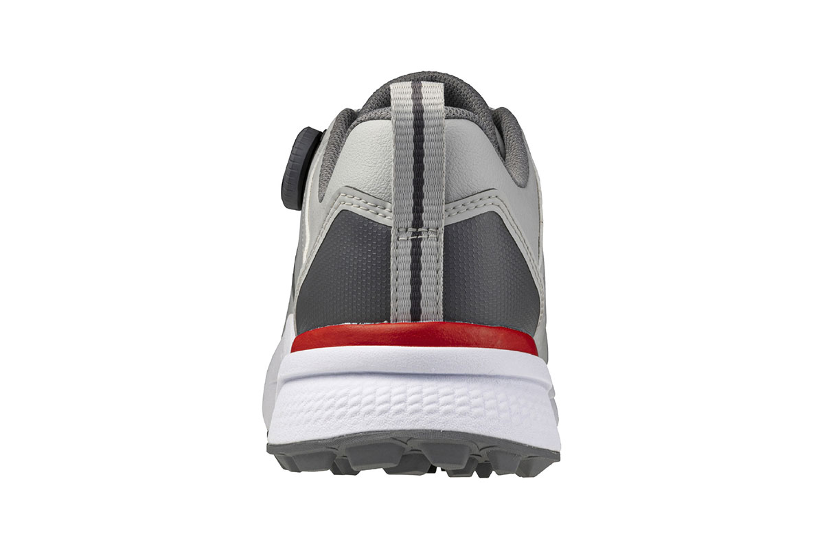 ミズノ「HAZARD ENERZY BOA」 グレー×ダークグレー×レッド