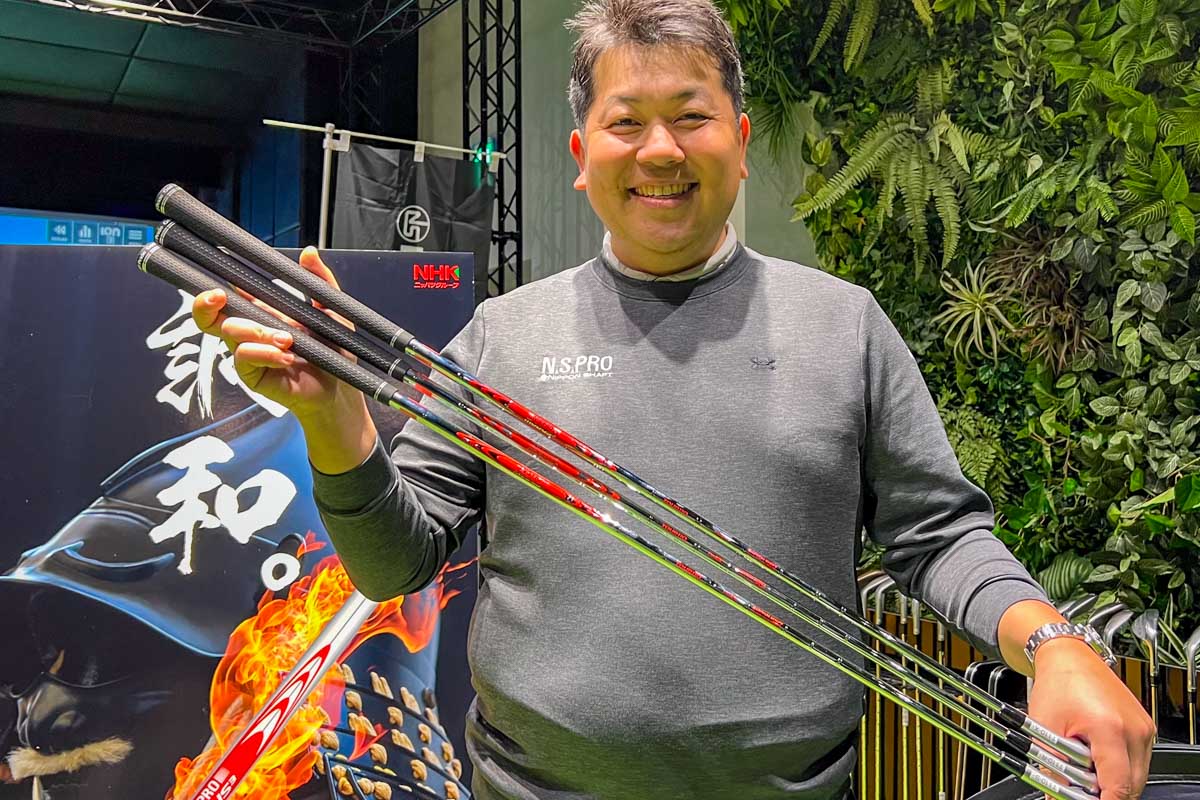 「N.S.PRO MODUS3 TOUR110」の特性を説明してくれた日本シャフト営業部の栗原一郎氏
