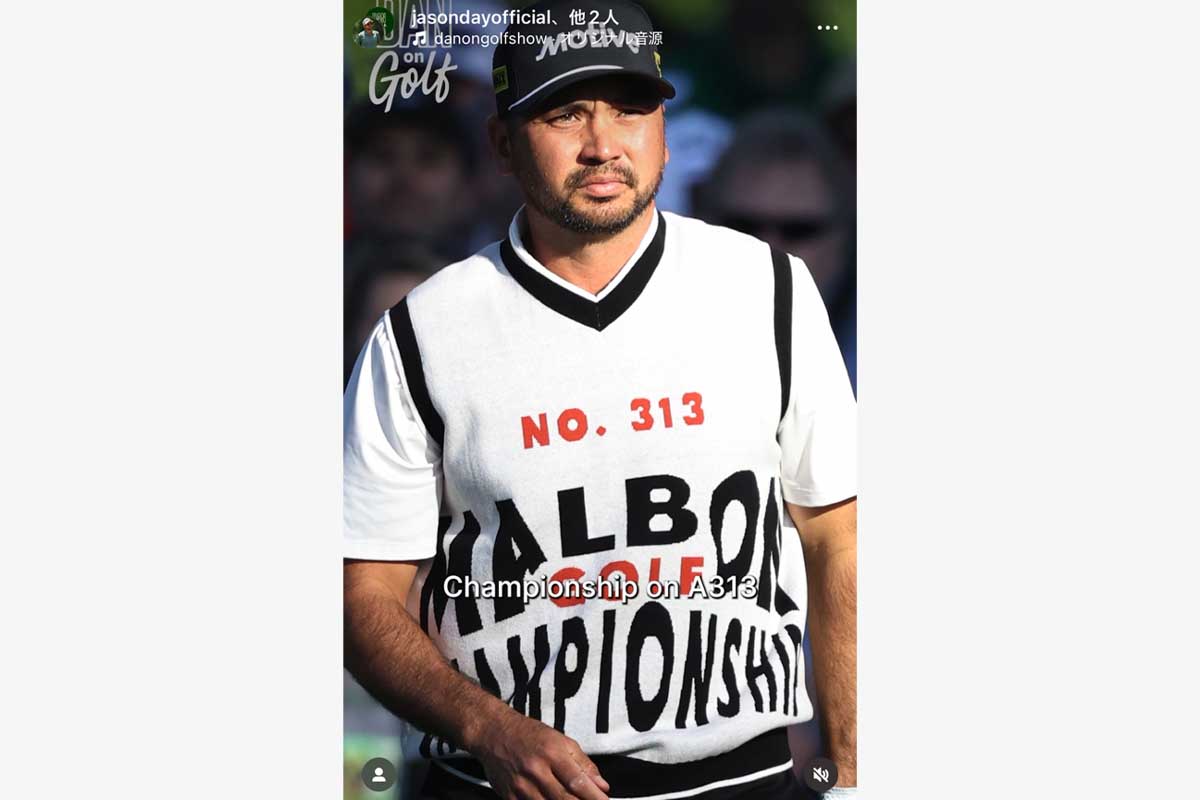 24年のマスターズで物議を醸したベスト。日本ではこのくらいのデザインのゴルフウエアは珍しくない気がするが…（ジェイソン・デイのインスタグラム@jasondayofficialより）