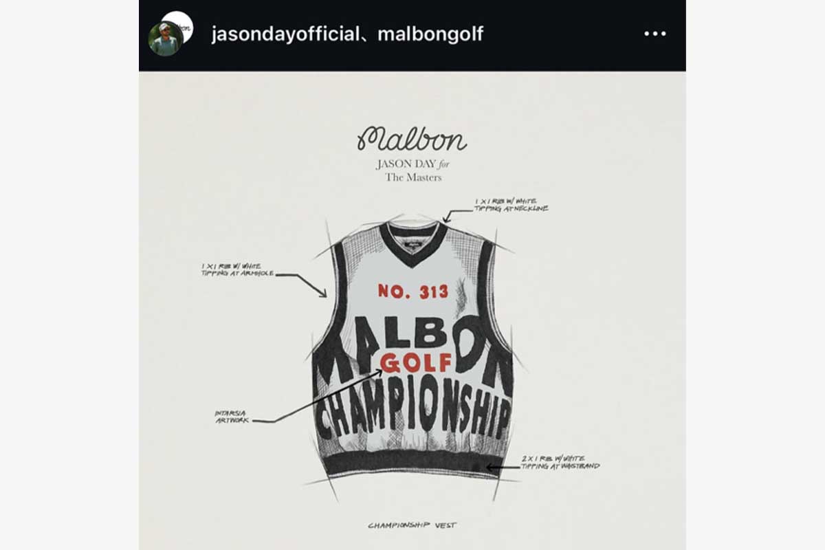 24年のマスターズで物議を醸したベスト。日本ではこのくらいのデザインのゴルフウエアは珍しくない気がするが…（ジェイソン・デイのインスタグラム@jasondayofficialより）