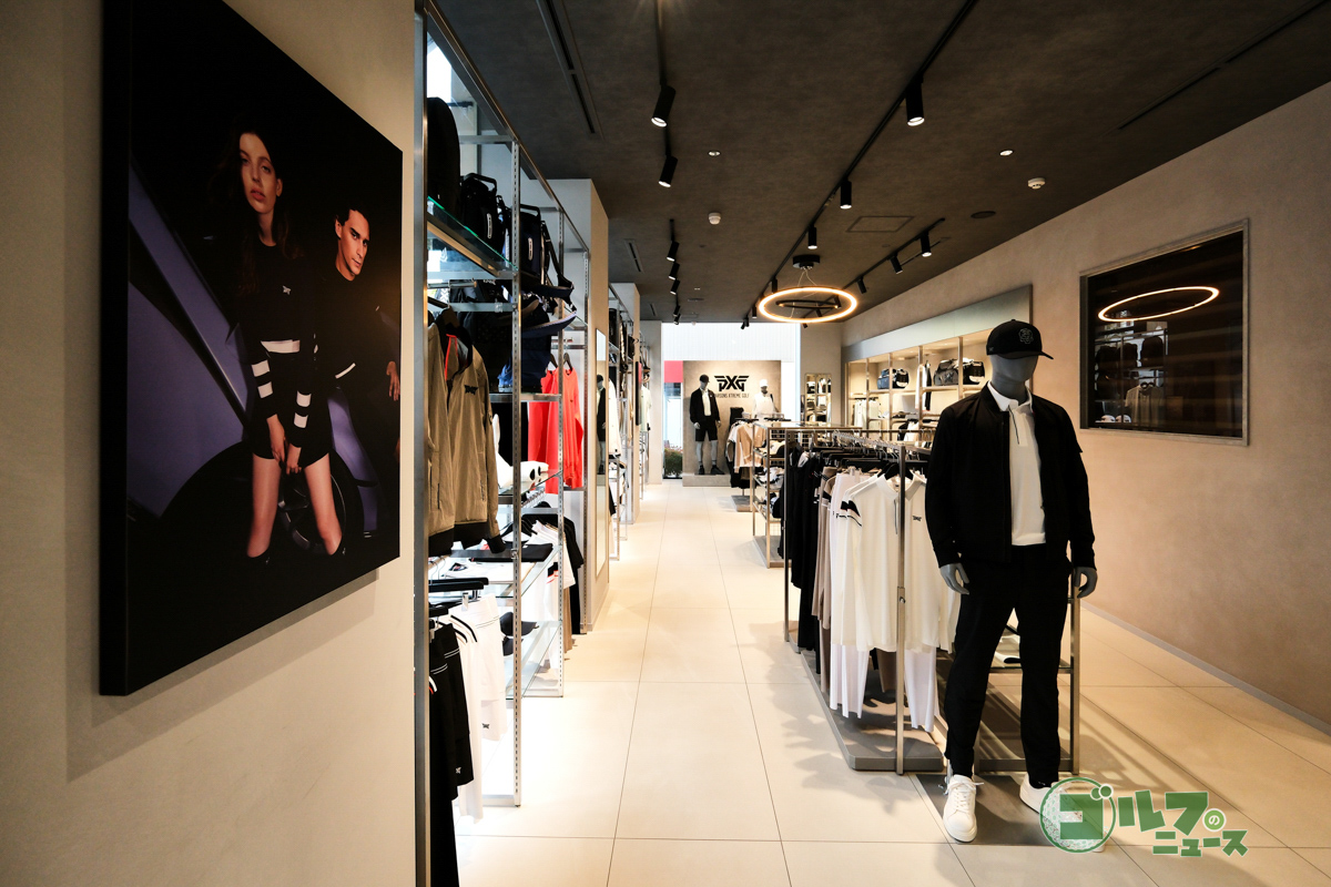 日本初の旗艦店「PXG AOYAMA」。PXGの世界観が表現された空間で、クラブやアパレル、グッズなどあらゆる製品を入手することができる