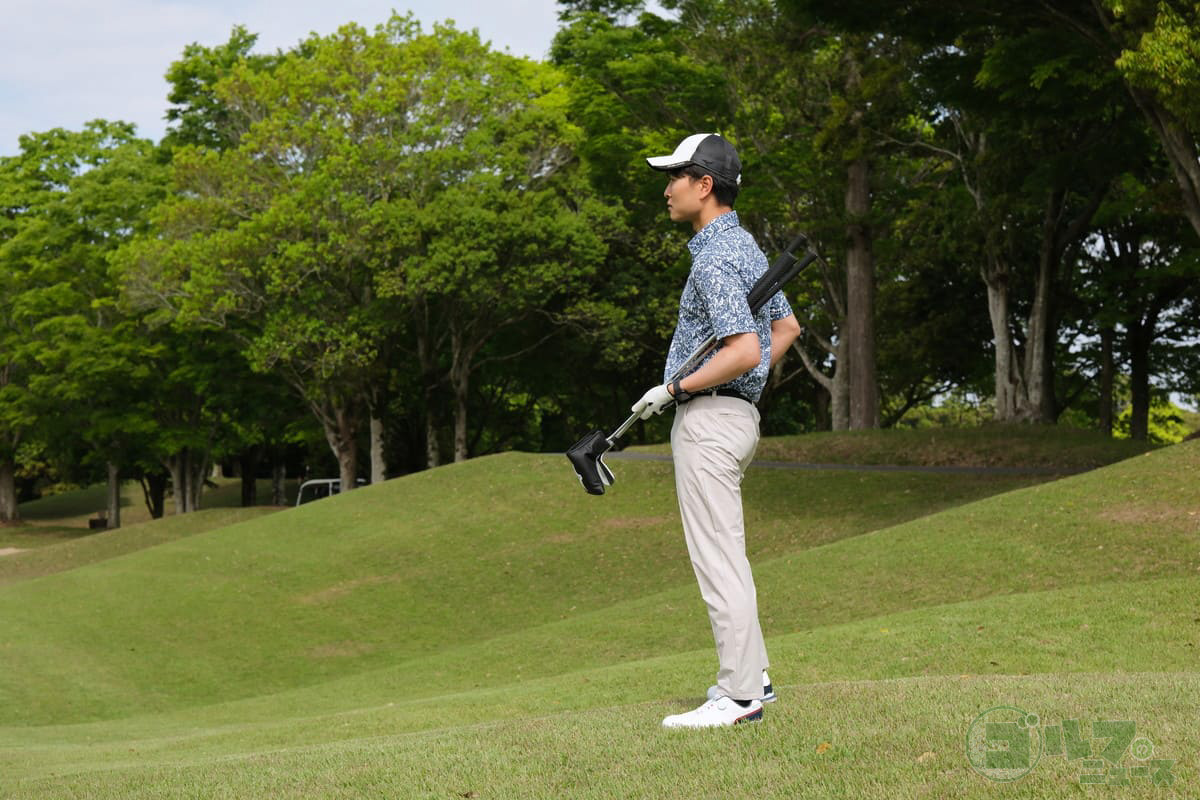 洋服の青山で購入したセットアップとゴルフウエアは、コースでの使用感も抜群に良かった