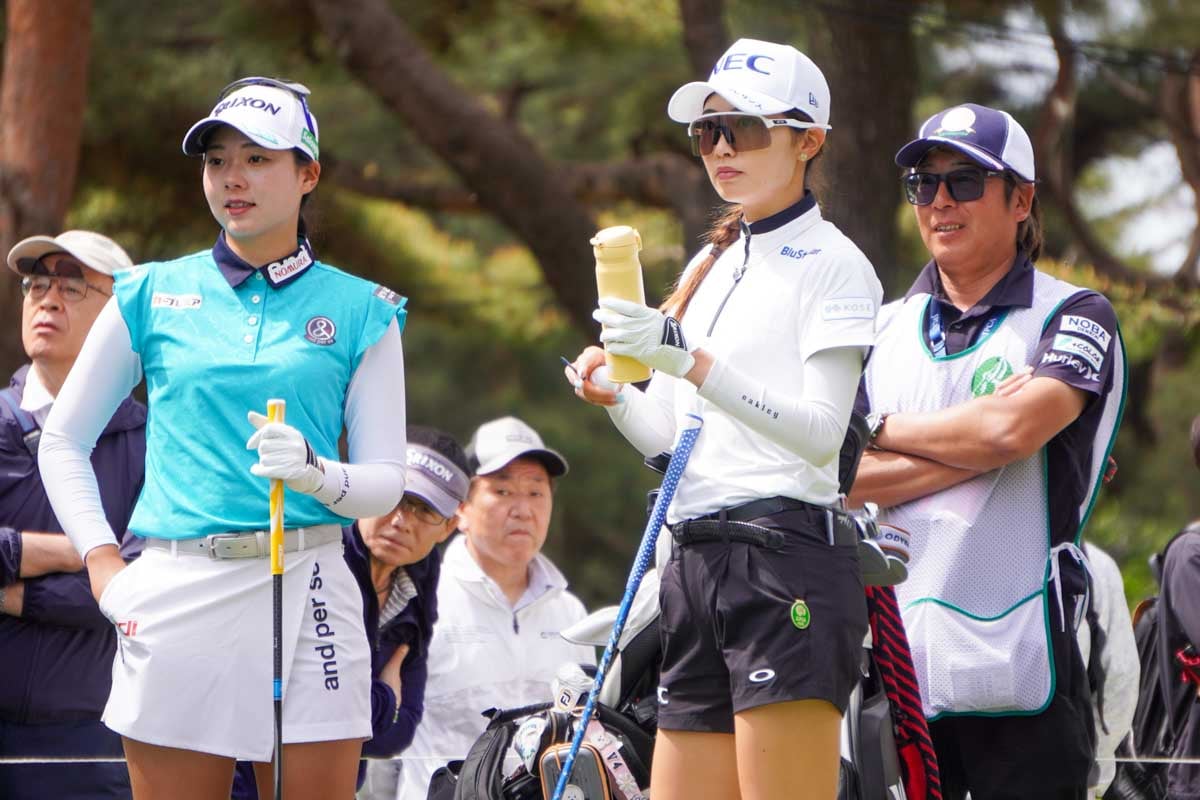 パク・ヒョンギョンと予選ラウンドをともにした菅楓華(左)と安田祐香(写真は初日)