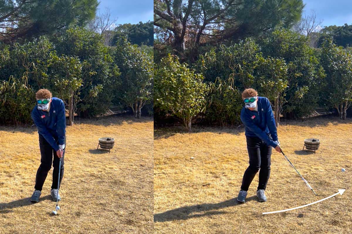 バンスが働きリーディングエッジ（刃）が地面に刺さりにくいので「そこそこ」打ち出し高さとキャリーを得やすい