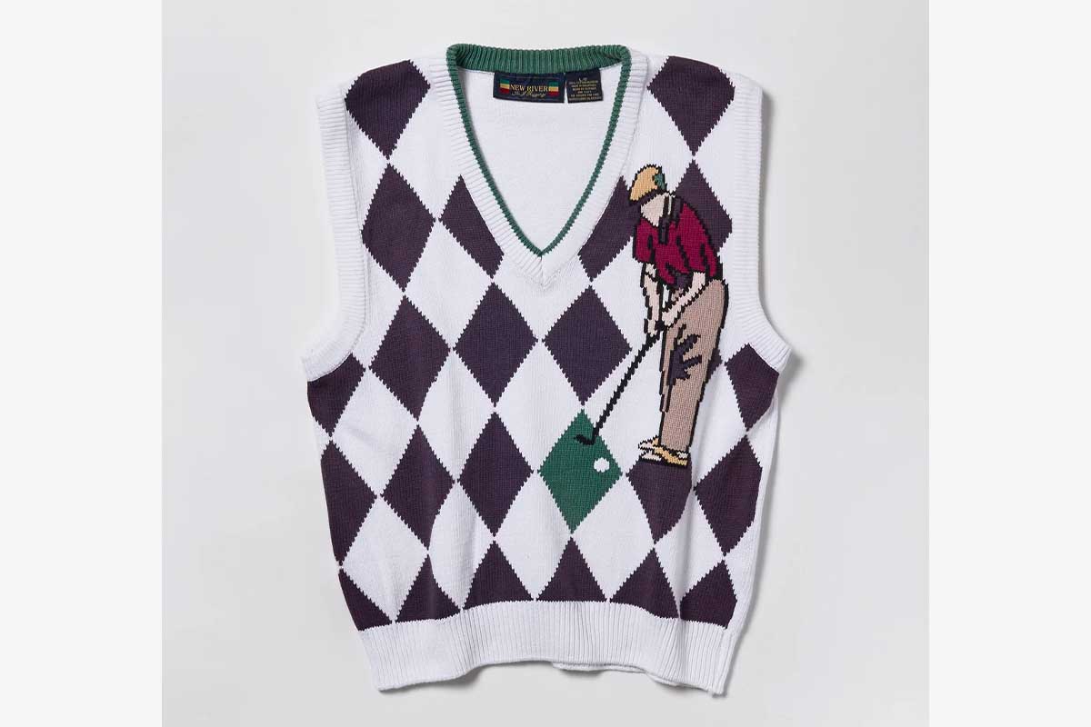 Argyle Knit Vest　9900円（税込み）　NEW VINTAGE GOLF