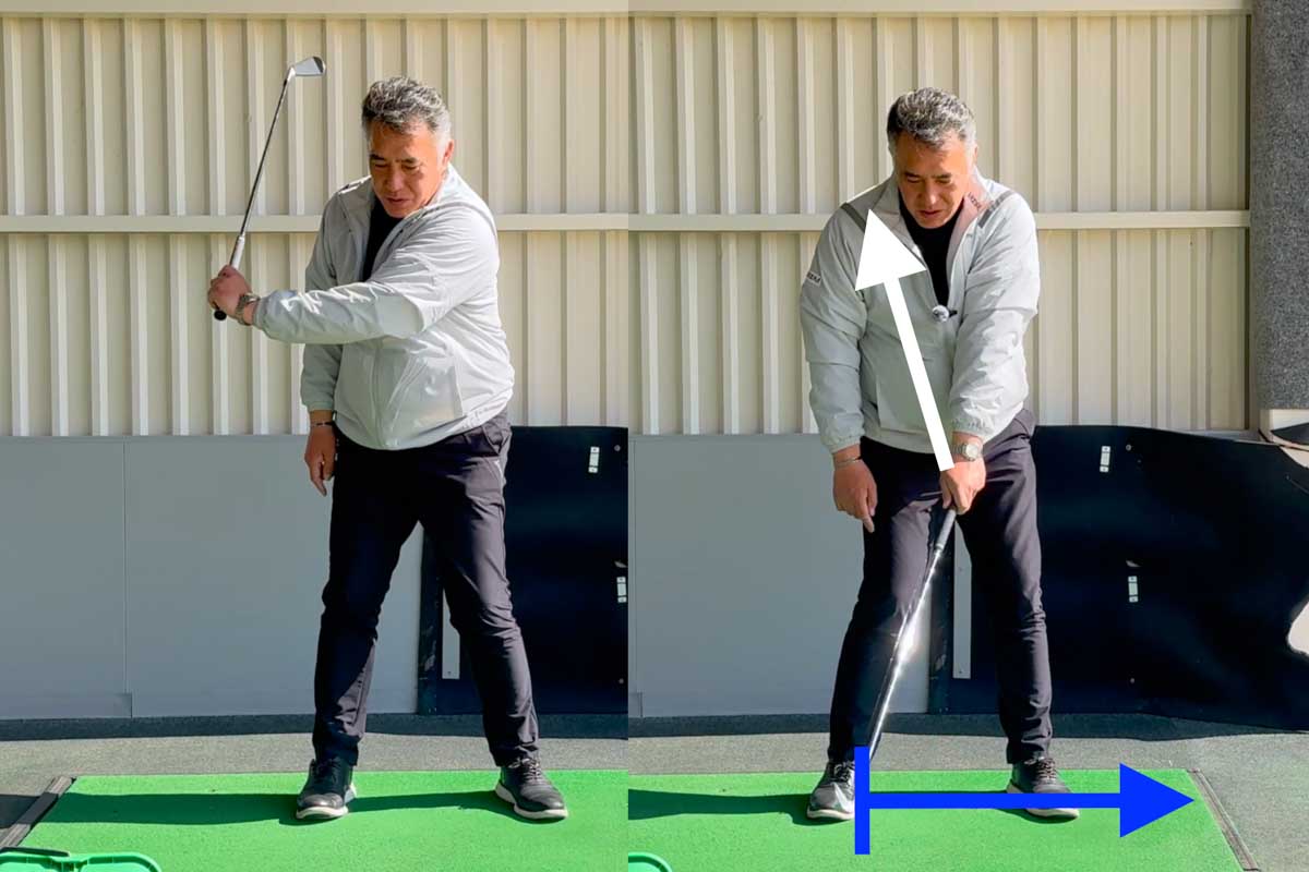 ヘッドが遅れてインパクトゾーンを迎えるため、「左手の甲が斜め上」の状態でもフェースが真っすぐ向くようにグリップを握る必要がある