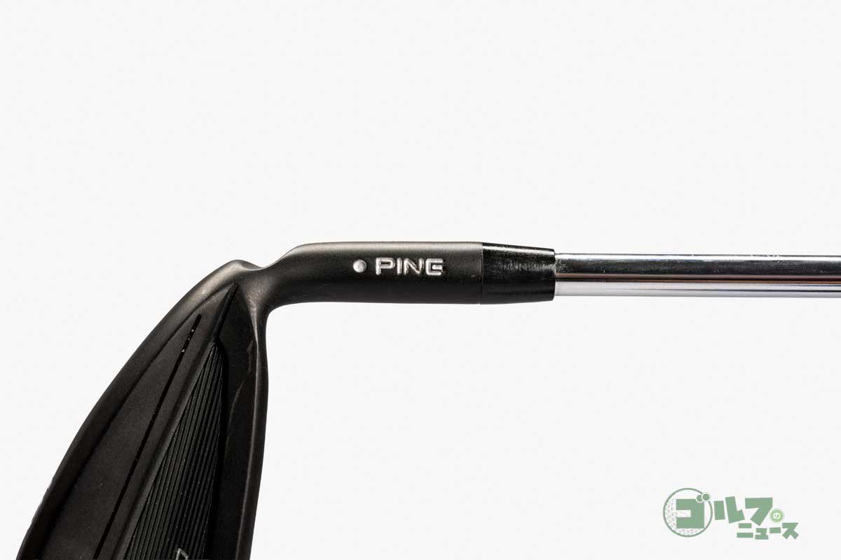 取材時に持ち込まれたピン「G710」の模造品。ネック部分の「PING」書体が異なる