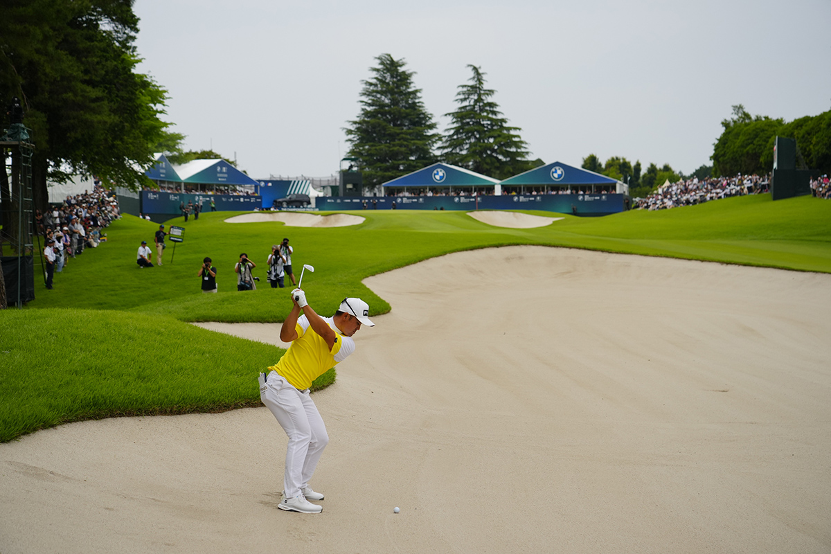 宍戸ヒルズカントリークラブ 西コース 18番のクロスバンカー　写真：JGTO Images