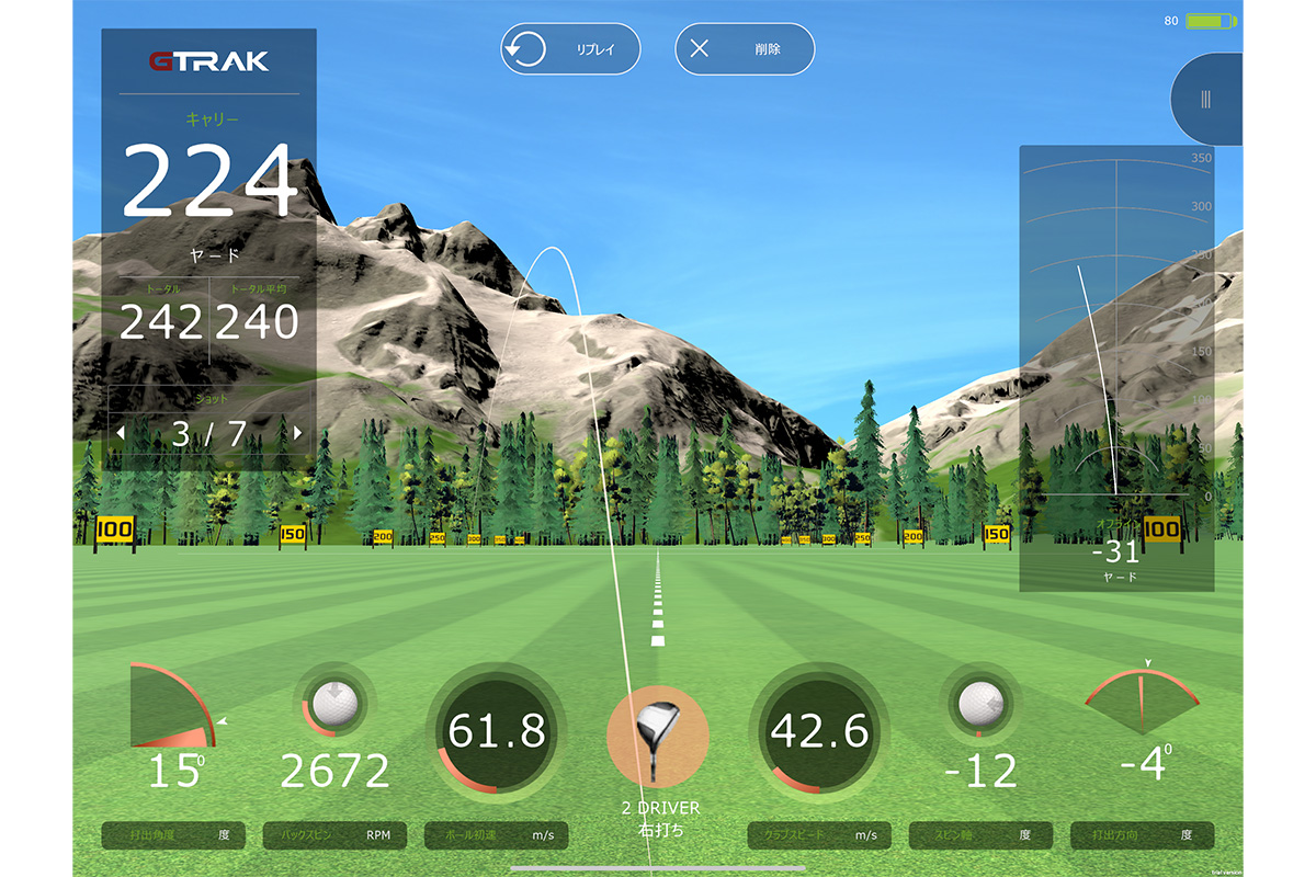 シャフトは「SS RED」でウエート位置がノーマルな状態での試打結果