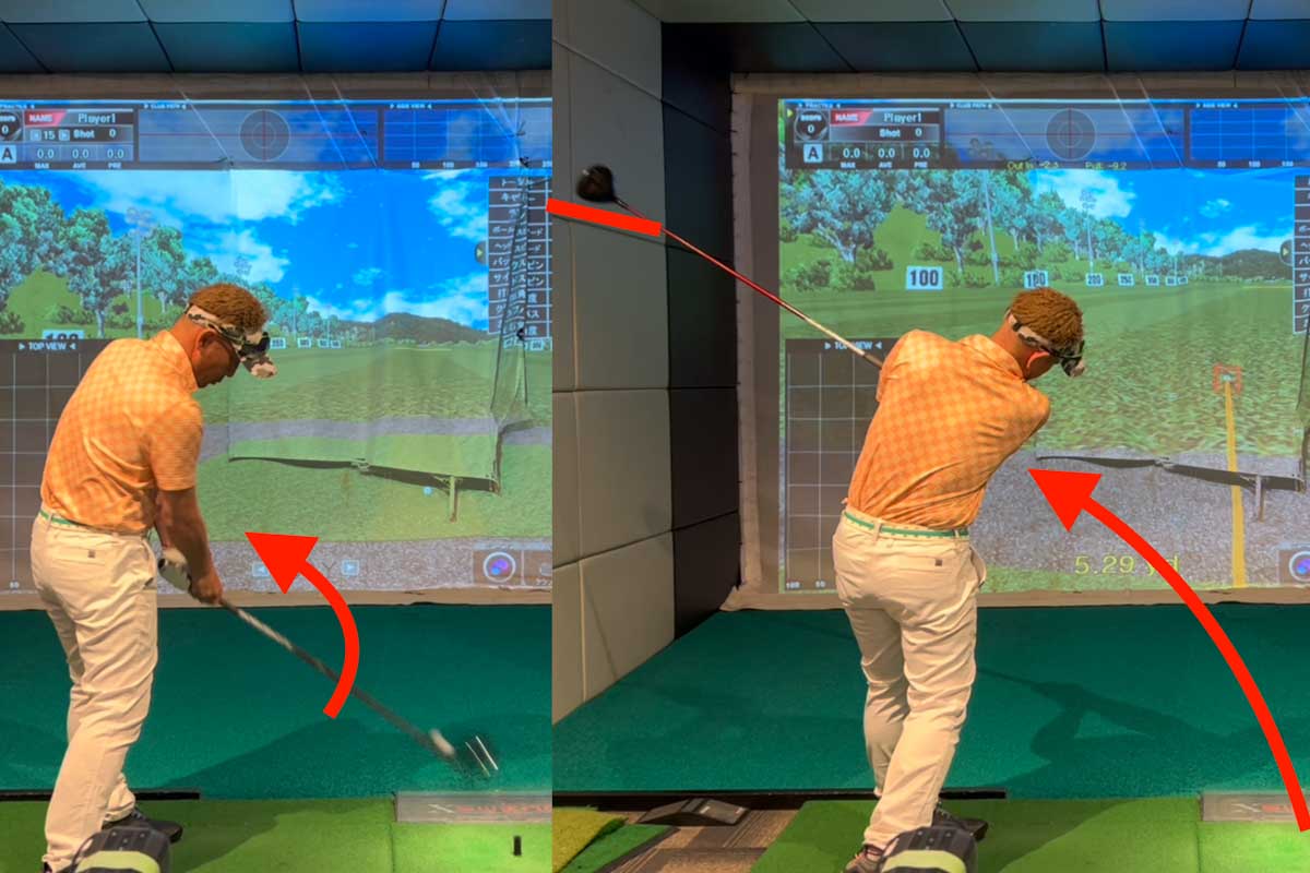 フェースを閉じる練習を行っても、カット軌道のままでは「出球」が左に出る引っかけやチーピンのミスにつながる