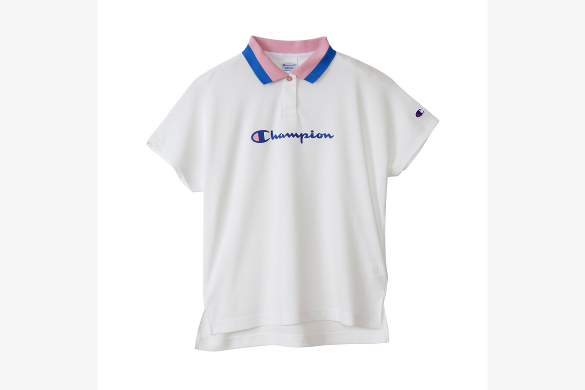 商品名： SHORT SLEEVE POLO SHIRT　カラー：ホワイト、ネイビー、レッド　サイズ：S、M、L　価格：9,790円（税込み）　画像：チャンピオン