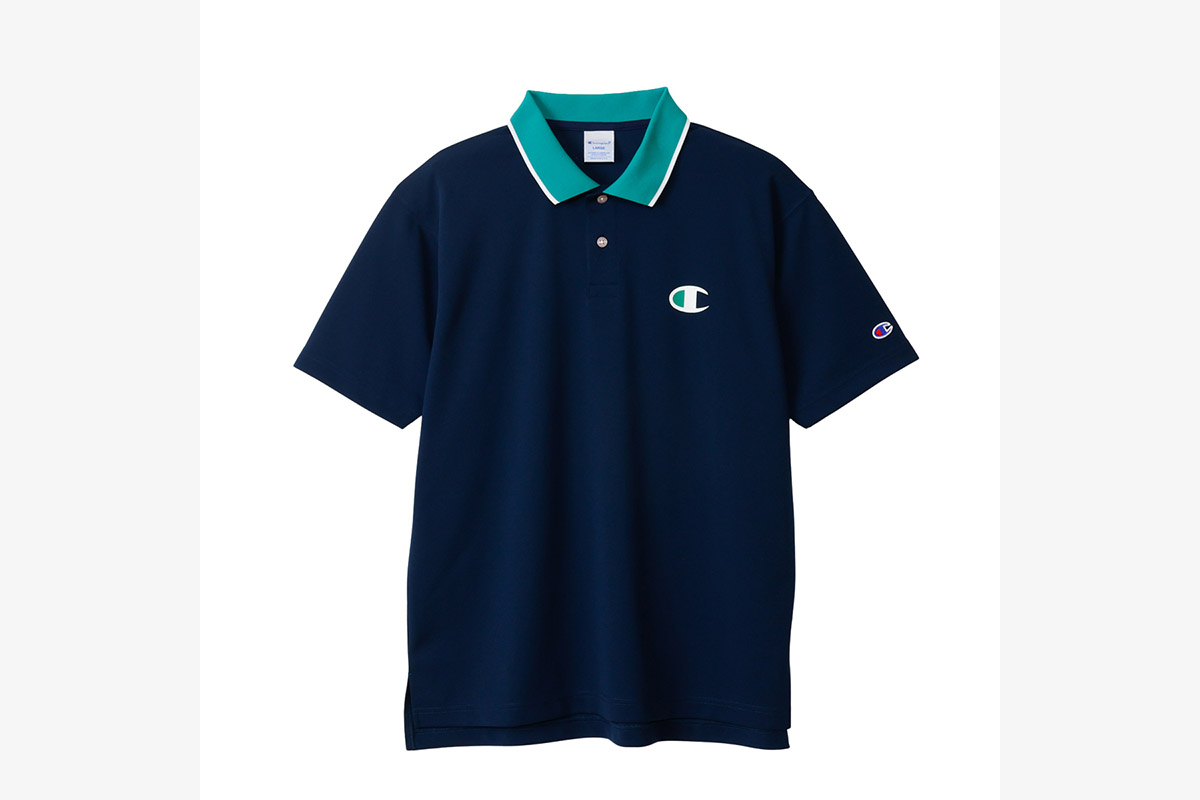 商品名： SHORT SLEEVE POLO SHIRT　カラー：ホワイト、ブラック、ネイビー、レッド　サイズ：S、M、L、XL　価格：9,790円（税込み）　画像：チャンピオン